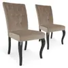 MENZZO Lot de 2 chaises Beata velours Taupe - Chaises Salle À Manger