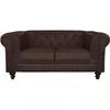 Canapé Chesterfield 2 places - MENZZO - Marron - Classique - Intempore...