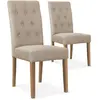 MENZZO Lot de 2 chaises Cecil Tissu Beige - Chaises Salle À Manger
