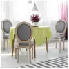 MENZZO Lot de 2 chaises de style médaillon Louis XVI Tissu Gris Clair