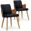 MENZZO Lot de 2 chaises scandinaves Phibie bois naturel et Noir