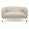 MENZZO Canapé 2 places moderne Bombaro pieds métal doré et Tissu bouclette Beige