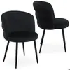 Lot de 2 chaises modernes matelassées Malawi Velours Noir