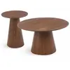 Ensemble de 2 tables basses rondes Callie Bois noisette