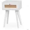 Table de chevet - MENZZO - Dalgora - 1 tiroir - Cannage - Blanc