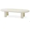 Table basse arrondie 160cm avec pieds colonnes Roady Crème