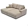 Duo de méridiennes Fabien combinables en canapé profond Velours Taupe