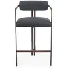 MENZZO Lot de 2 chaises de bar design Galilea Métal Effet bois foncé e...