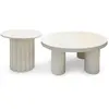 MENZZO Ensemble de 2 tables basses rondes avec piètement style colonne...