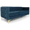 Canapé 3 places - MENZZO - Joshua - Velours - Bleu - Confortable - Cap...