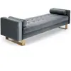MENZZO Banquette capitonnée Shell Velours Argent