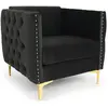 MENZZO Fauteuil Joshua Velours Noir