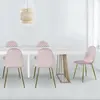 MENZZO Lot de 4 chaises matelassées Norway Velours Rose