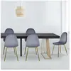 MENZZO Lot de 4 chaises matelassées Norway Velours Argent