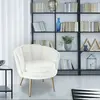 MENZZO Fauteuil arrondi Brenda Velours Blanc