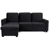 Canapé D'angle Convertible "rabano" 230cm Noir - Paris Prix