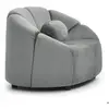 Fauteuil design arrondi Sidonie Velours Gris