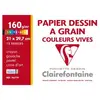 Clairefontaine Pochette dessin couleurs vives A4 12 feuilles 160 grammes Assortis