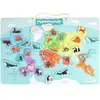 J!NX Plateau magnétique des continents - Jeu Éducatif - J.A.D.E - 30 pièces animaux - BOIS FSC - 40x30 cm - Dès 3 ans