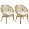 MACABANE VALERIA - Lot de 2 fauteuils jardin arrondi teck rotin synthé...