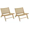 MACABANE VALERIA - Lot de 2 fauteuils lounge de jardin teck rotin synt...