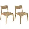 MACABANE VALERIA - Lot de 2 chaises jardin teck rotin synthétique tres...