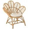 MACABANE KALLY - Fauteuil fleur rotin couleur brun miel coussin dassis...