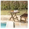 Table de Jardin Carrée en Teck Troxi 50cm - Paris Prix - Marron