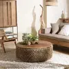 MACABANE ALIDA - Table basse ronde 100x100cm en tissage de fibre de co...