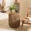 MACABANE ALIDA - Table d'appoint ronde 40x40cm en tissage de fibre de ...