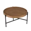 MACABANE ALIDA - Table basse ronde 58x58cm plateau en teck recyclé