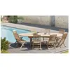 Ensemble en teck table ovale extensible de jardin 200 - 300 cm + 8 cha...