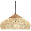 MACABANE SIXTINE - Suspension 40x40cm en bois de teck recyclé et rotin