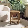 MACABANE AMY - Table dappoint en mindi 45.5cm avec tablette en rotin n...