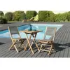 Ensemble de jardin en teck : 1 table carrée pliante 60 x 60 cm - Lot d...