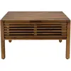 MACABANE ALIX - Table basse carrée 70x70cm en bois de manguier 2 tiroi...