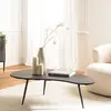 MACABANE JAMES - Table basse ovoïde plateau texturé noir mat pieds en ...