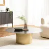 MACABANE JAMES - Table basse ronde 110x110cm plateau en fer noir pied ...