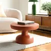 MACABANE HORTENSE - Table basse ronde 60cm en fer couleur marron mat
