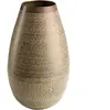 MACABANE HONORE - Vase alu L40cm H70cm vert vieilli motifs arabesques ...