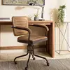 MACABANE MARCEL - Fauteuil roulettes assise matelassée cuir accoudoirs...