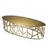 Table basse ovale en aluminium doré - MACABANE JONAS - Elégance - Chic