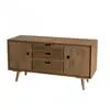 Buffet bas - MACABANE - ANDREW - Bois - 2 portes - 3 tiroirs - Marron