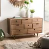 Commode Scandinave Bois Marron 8 Tiroirs - MACABANE ANDREW