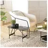 MACABANE DALY - Table basse ovale noire 70x35cm piètement métal