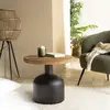 MACABANE DANDY - Table dappoint ronde 50x50cm bois Pin recyclé pied mé...