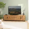 MACABANE SANDY - Meuble TV 2 tiroirs 4 portes longueur 240cm bois pin ...