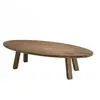 MACABANE ANDRIAN - Table basse ovale marron bois Pin recyclé
