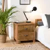 Table de chevet - MACABANE - ANDRIAN - Bois recyclé (Pin) - 2 tiroirs ...