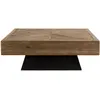 MACABANE ANDRIAN - Table basse carrée marron 99.5x99.5cm bois Pin recy...